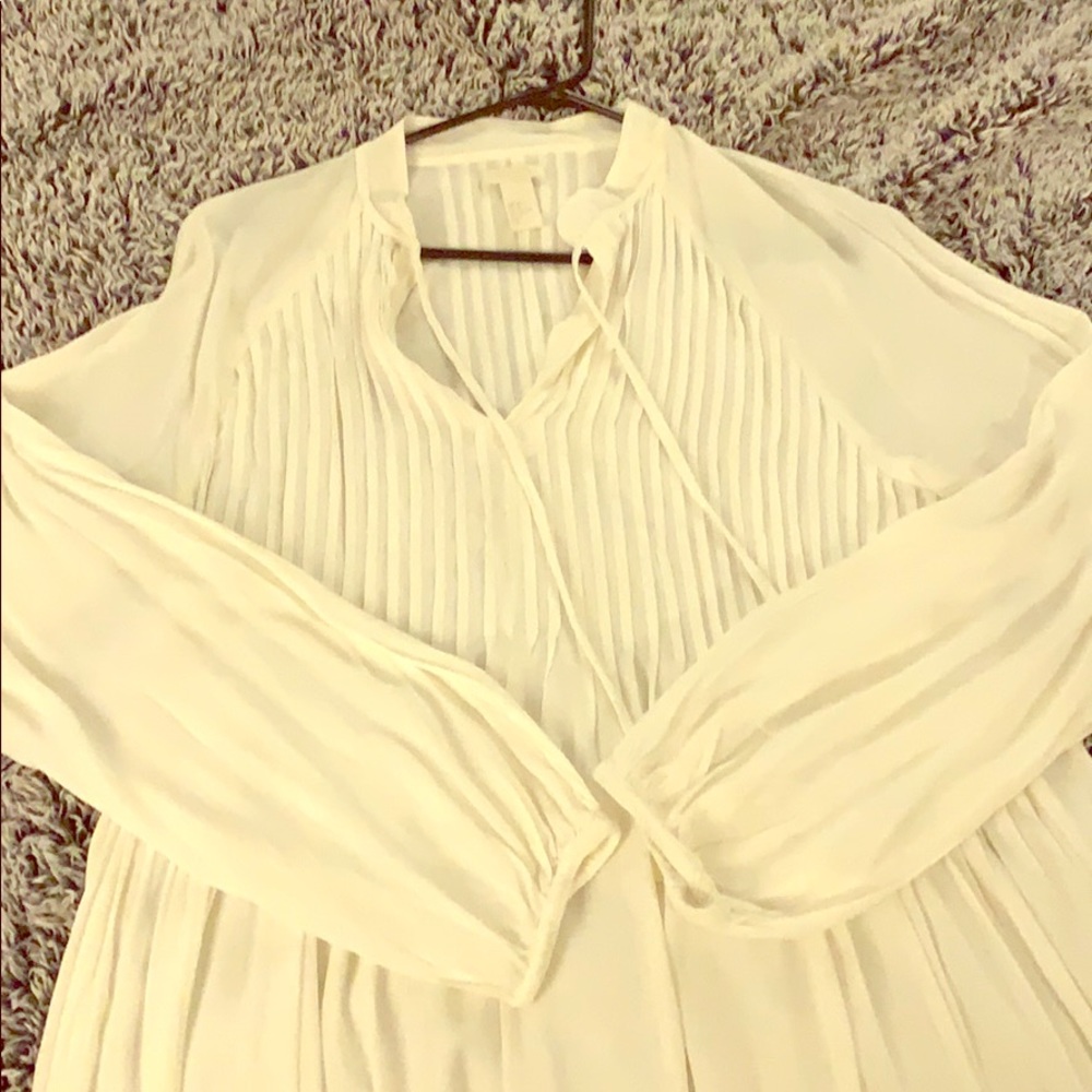 H&M white knee-length dress
